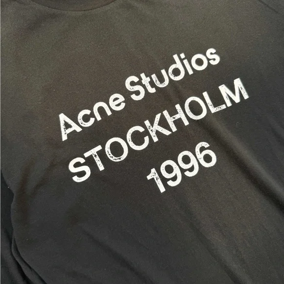 Acne Studios Black Graphic Long Sleeve Tee - Picture 3 of 5